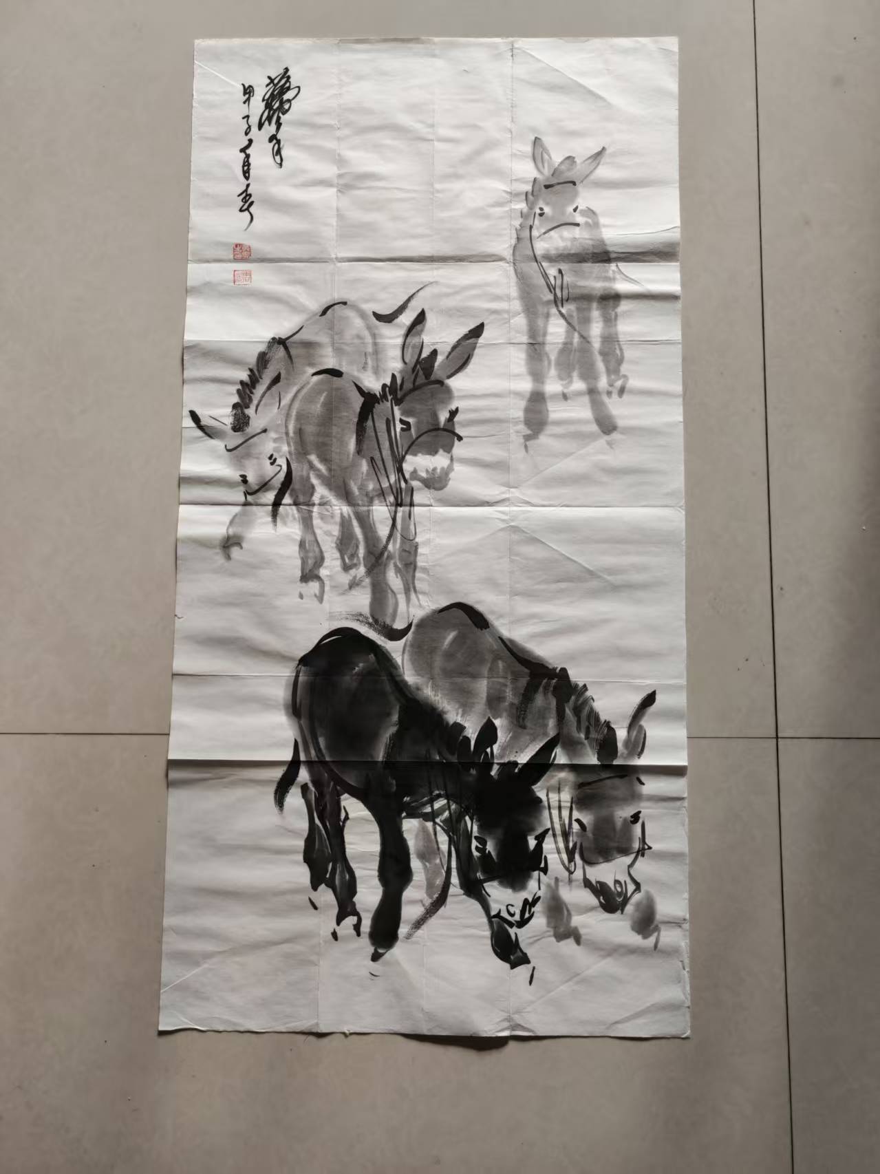 黄胄《五驴图》-嘉城艺术交易平台