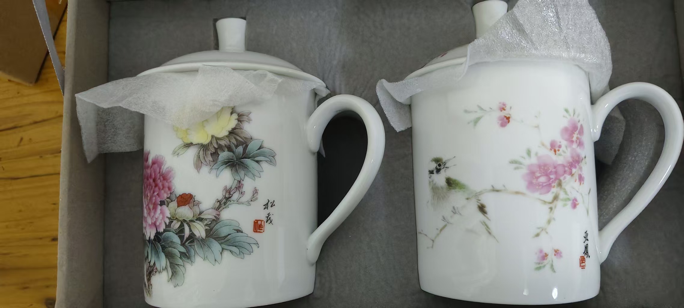 张松茂.徐亚凤《花鸟盖杯》-嘉城艺术交易平台