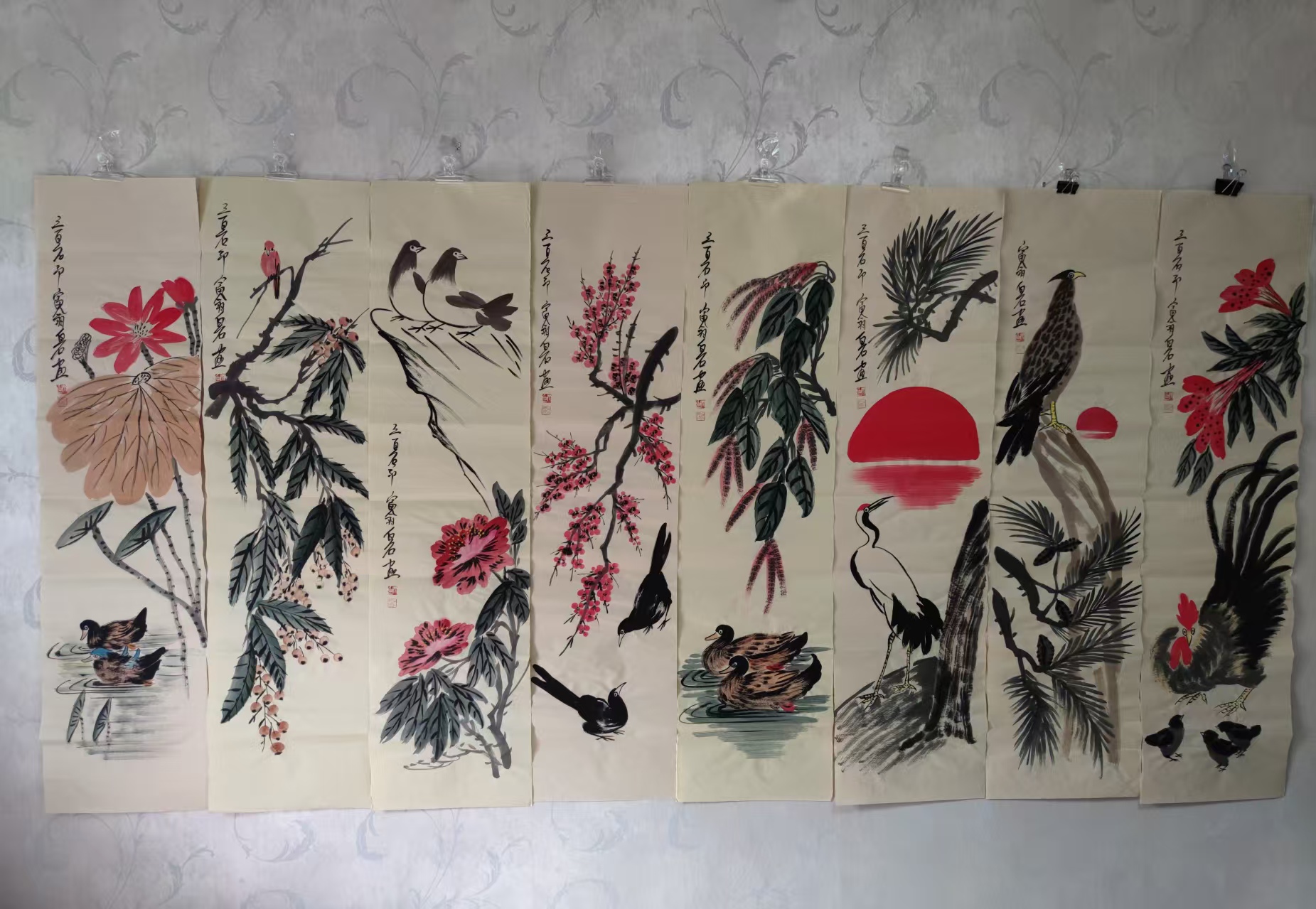 齐白石《花鸟图》八条屏-嘉城艺术交易平台