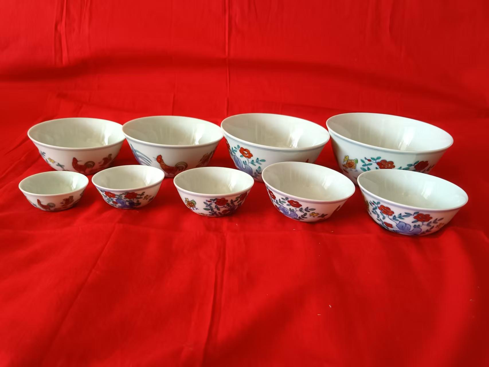 成化年制《斗彩鸡纹杯》一套-嘉城艺术交易平台