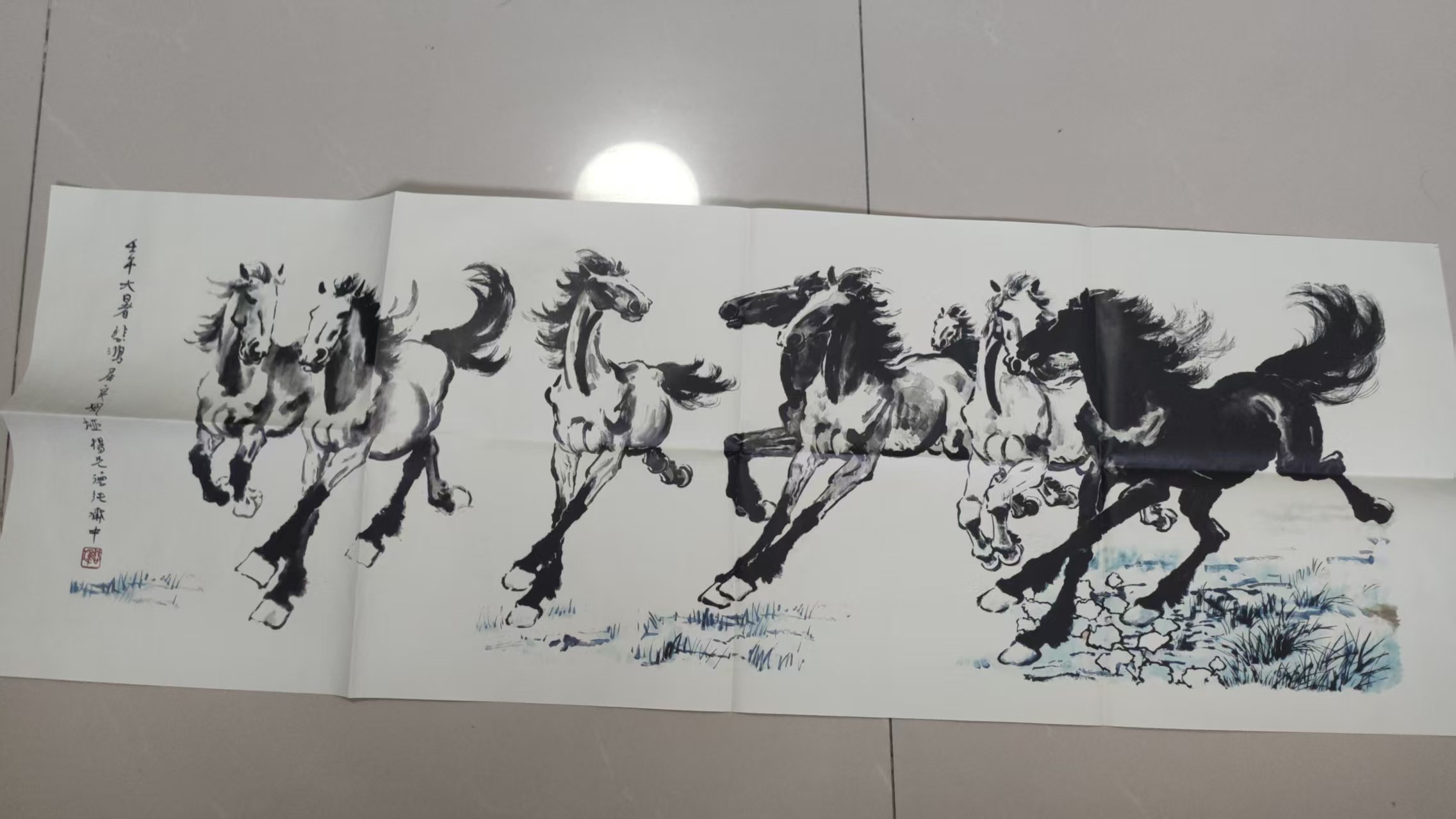 徐悲鸿《八骏图》-嘉城艺术交易平台