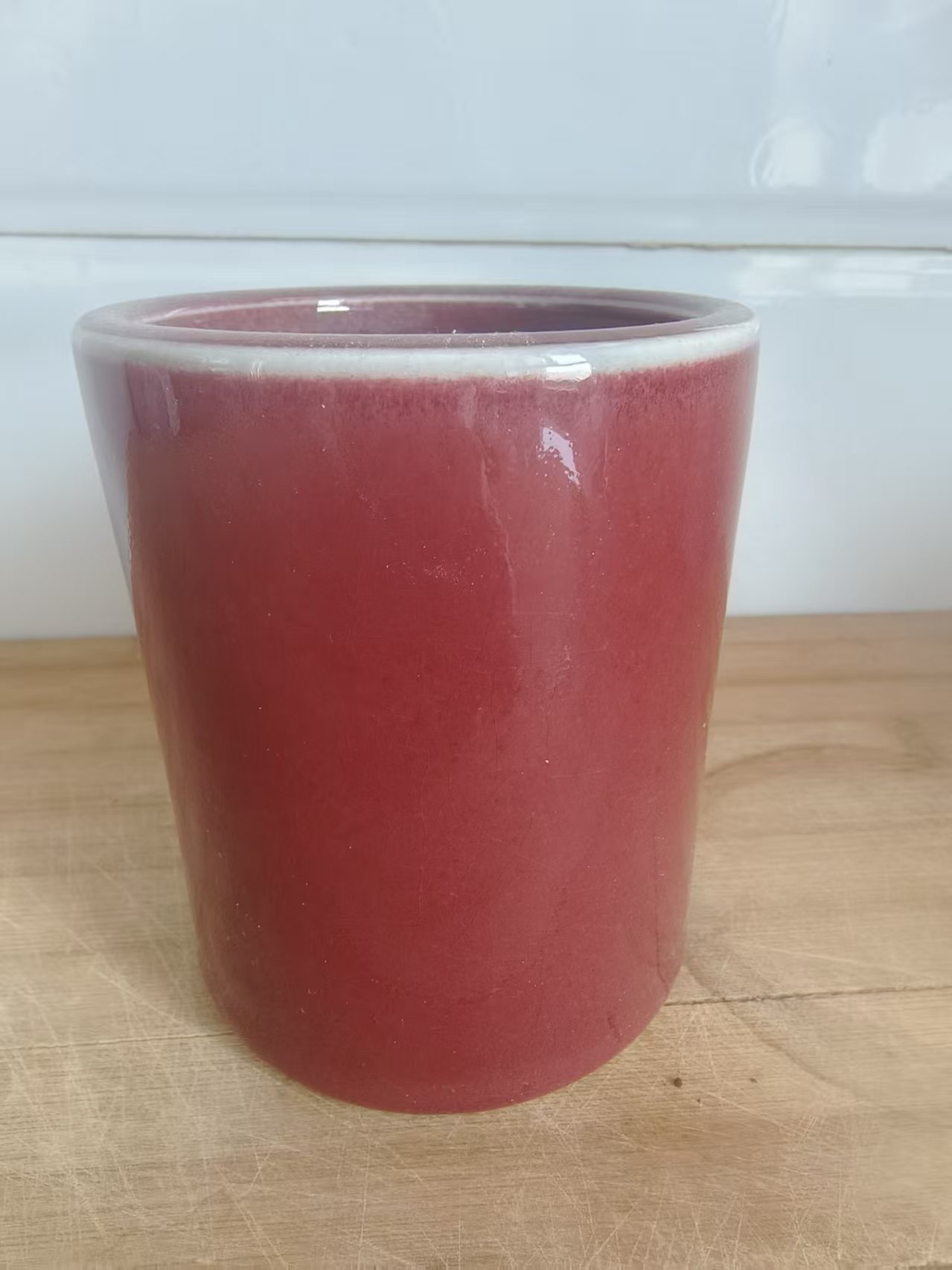 祭红釉笔筒-嘉城艺术交易平台