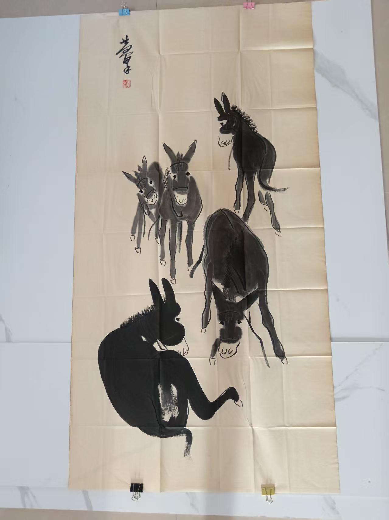 黄胄《五驴图》-嘉城艺术交易平台