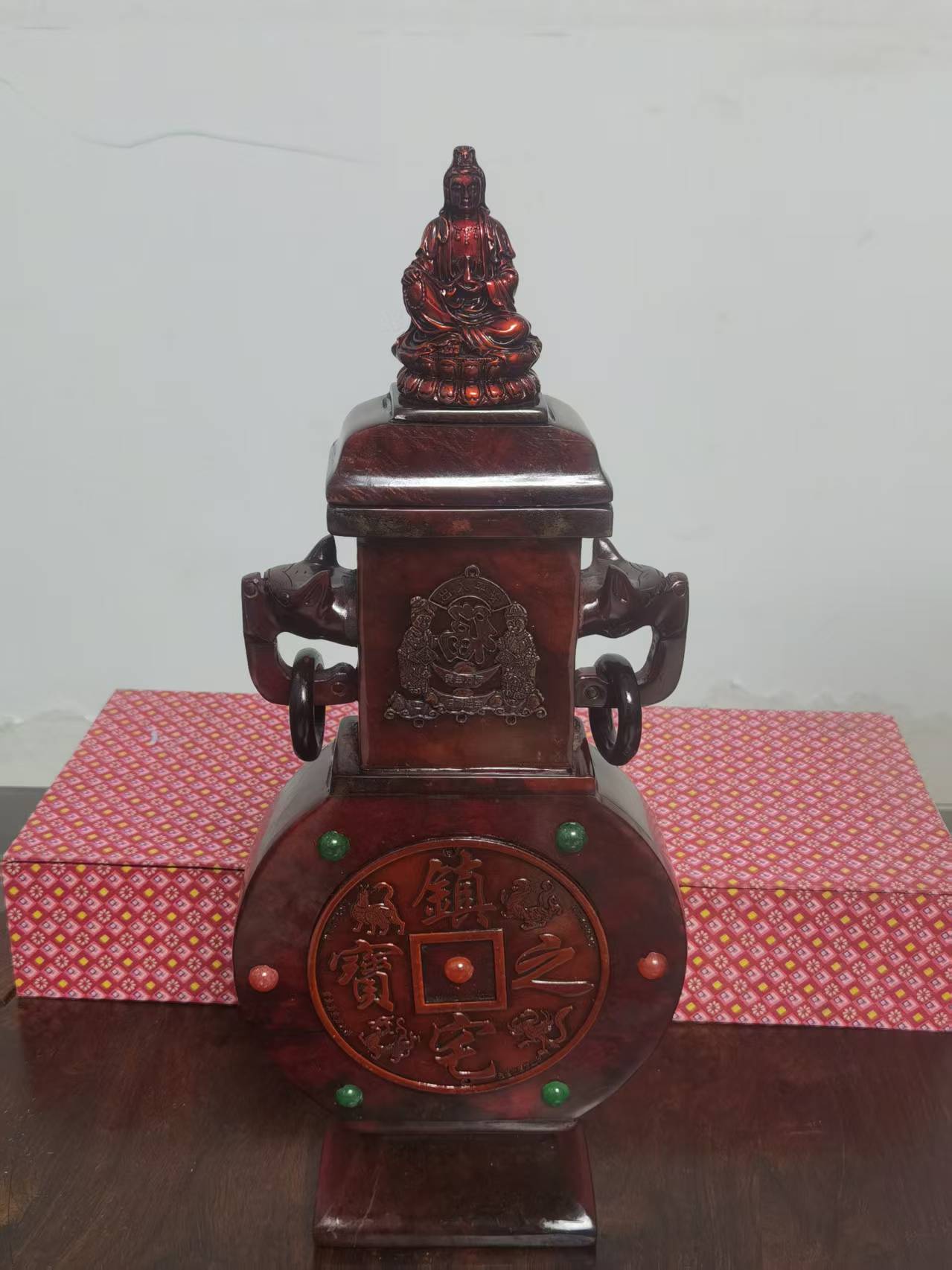 观音钮兽耳活环“镇宅之宝”瓶-嘉城艺术交易平台