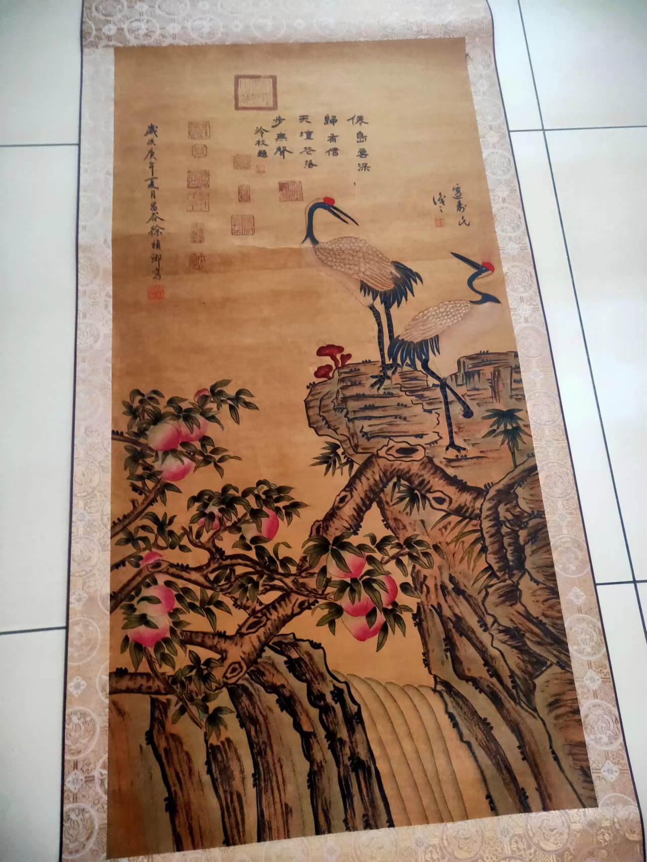 徐祯卿《蟠桃双鹤图》-嘉城艺术交易平台