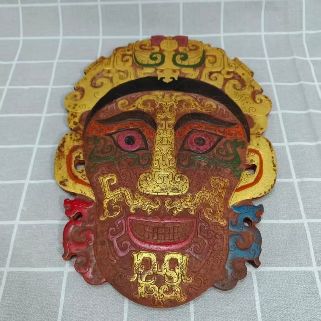 高古玉《鎏金彩绘九龙九凤脸谱》-嘉城艺术交易平台