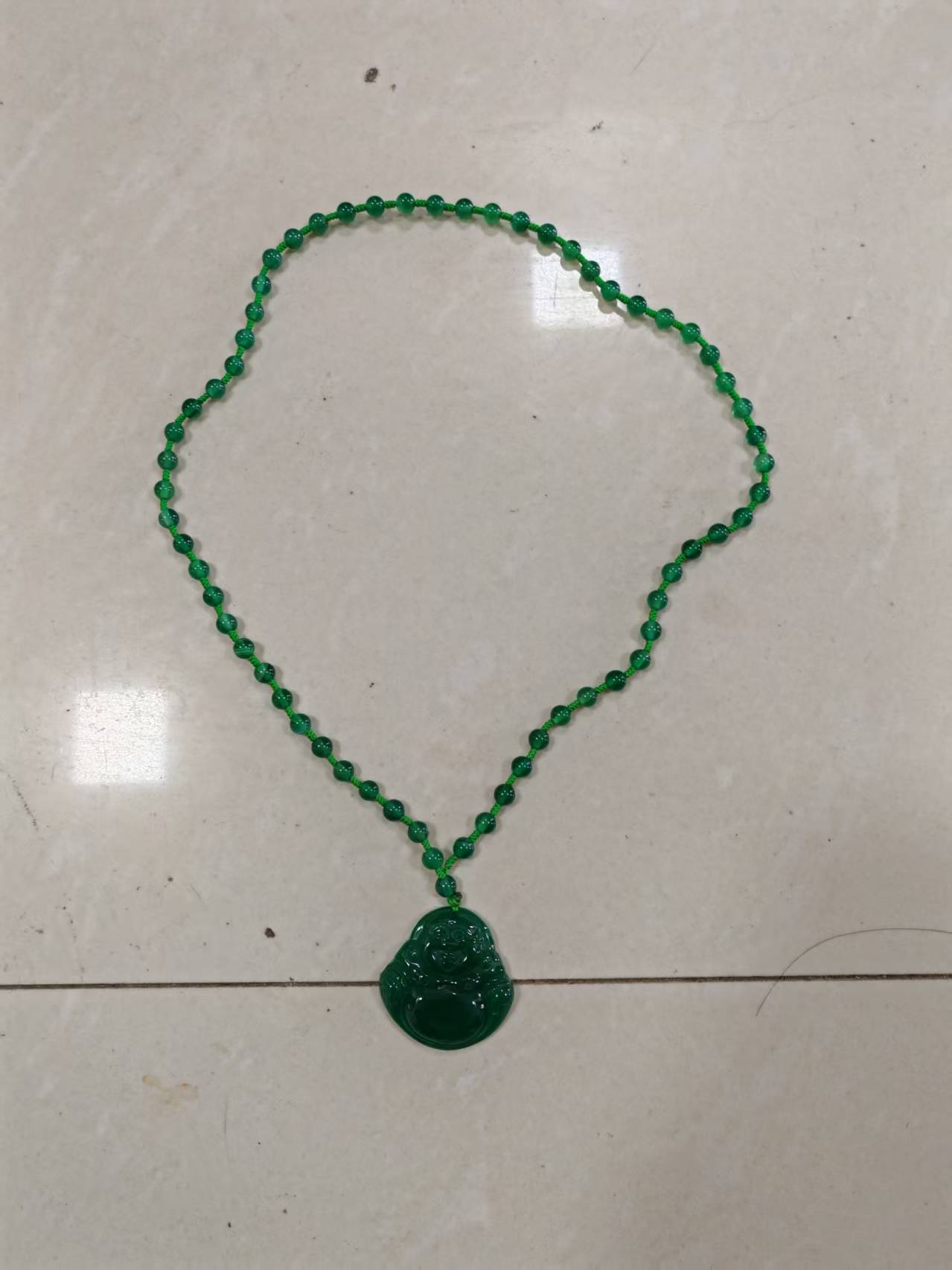 干青种翡翠《珠链吊坠》-嘉城艺术交易平台