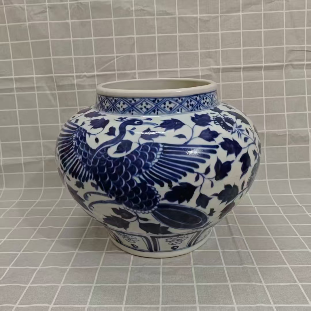 至正元年《青花凤穿牡丹纹罐》-嘉城艺术交易平台