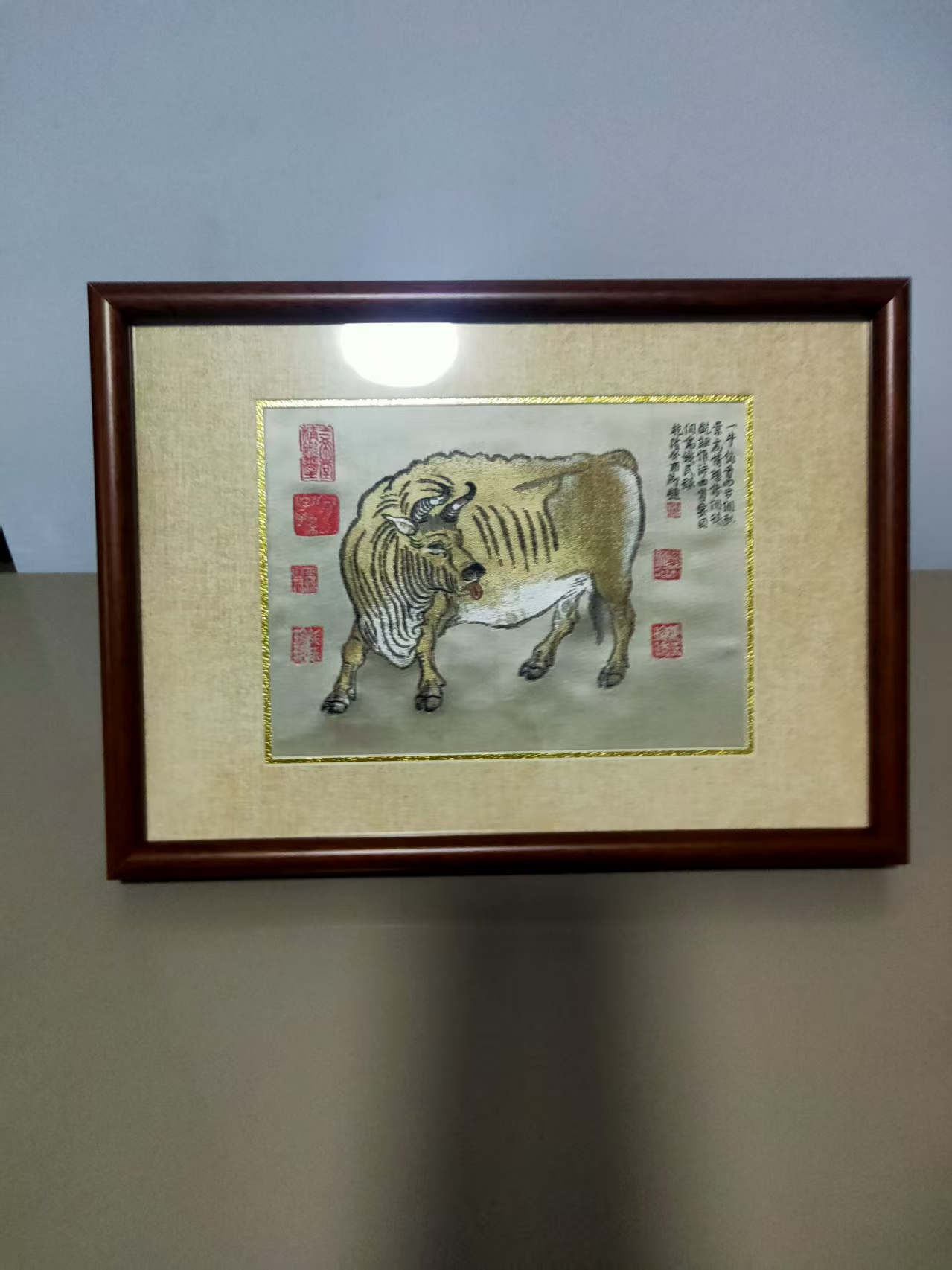 蜀锦《五牛图》-嘉城艺术交易平台