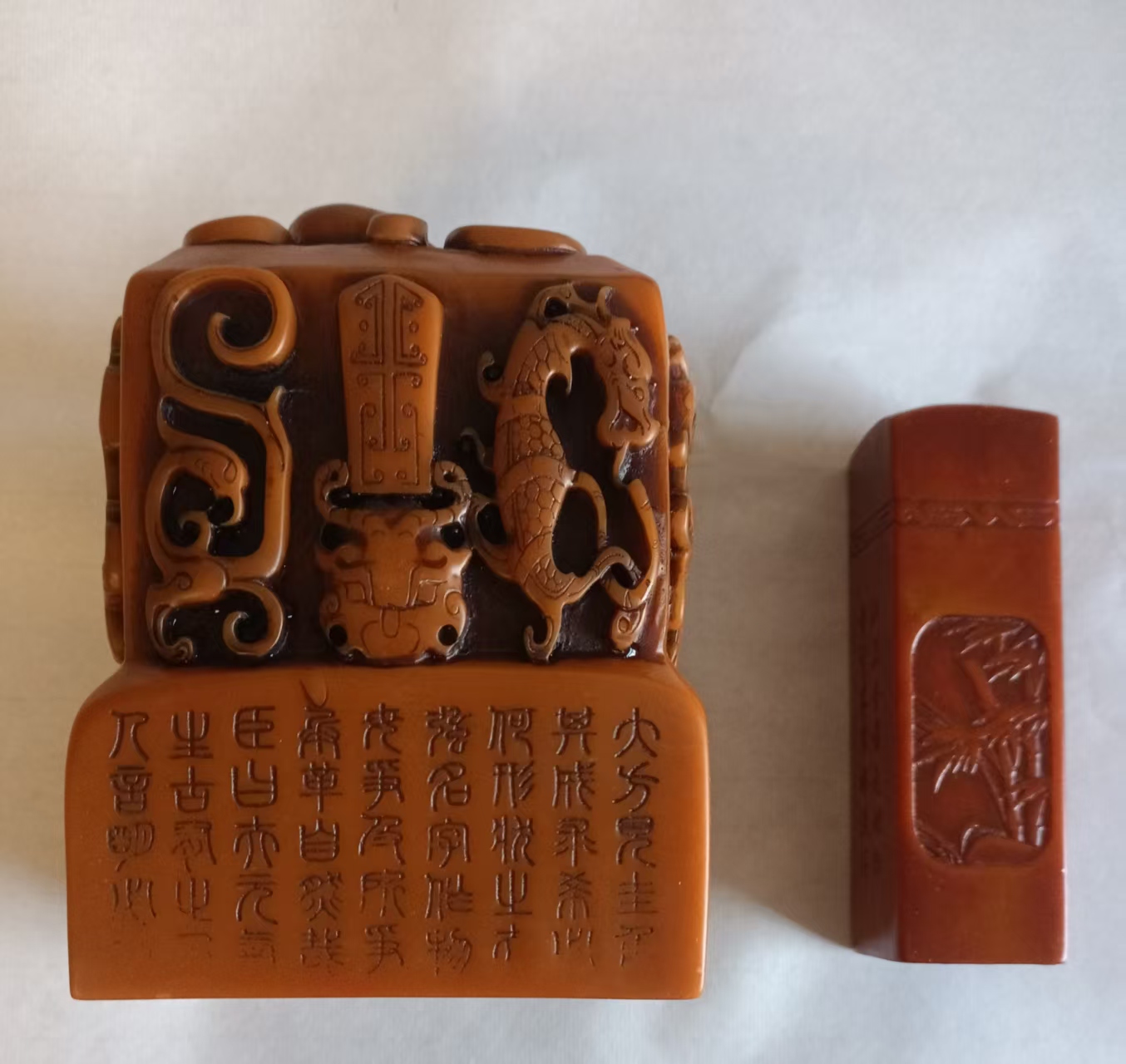 寿山石《螭龙纹印章》-嘉城艺术交易平台