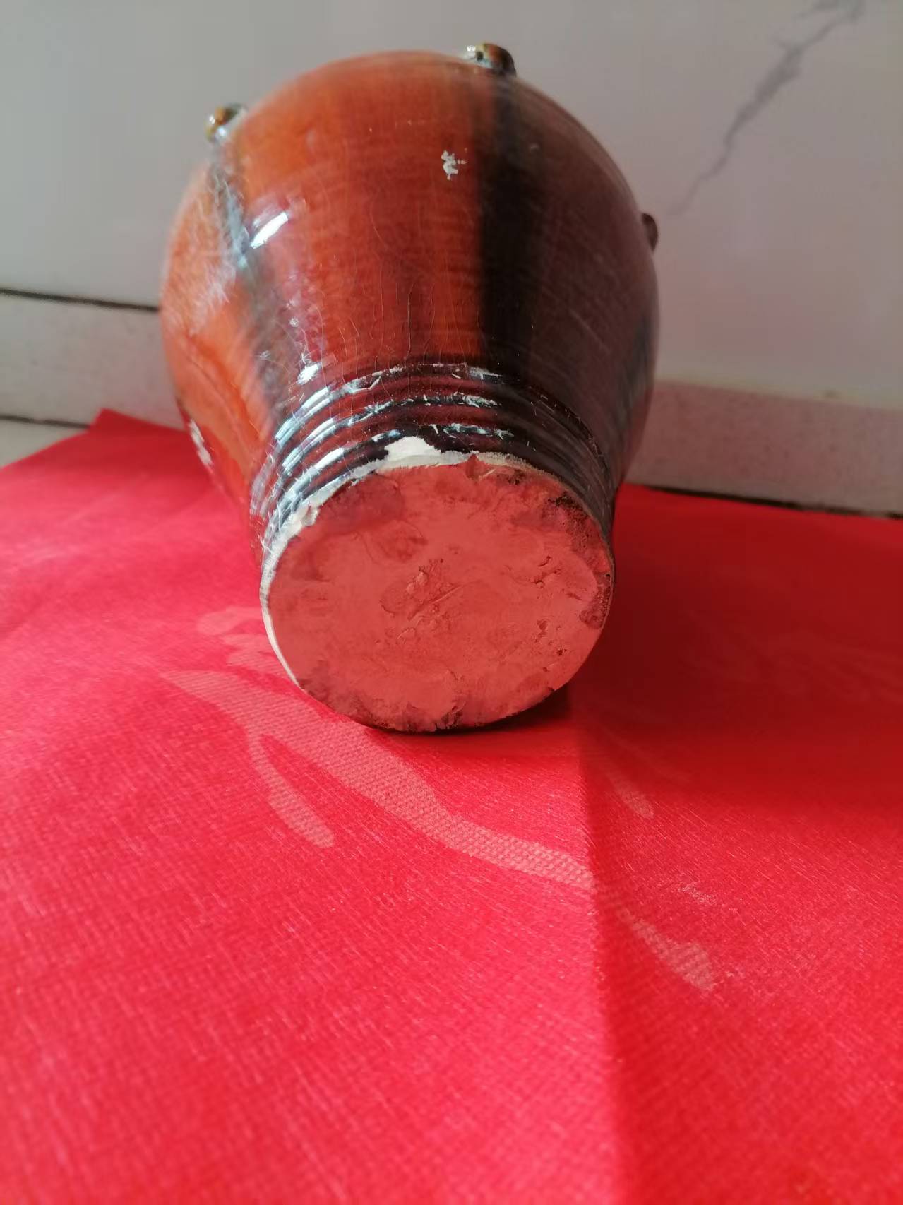 三彩《点彩红釉小罐》