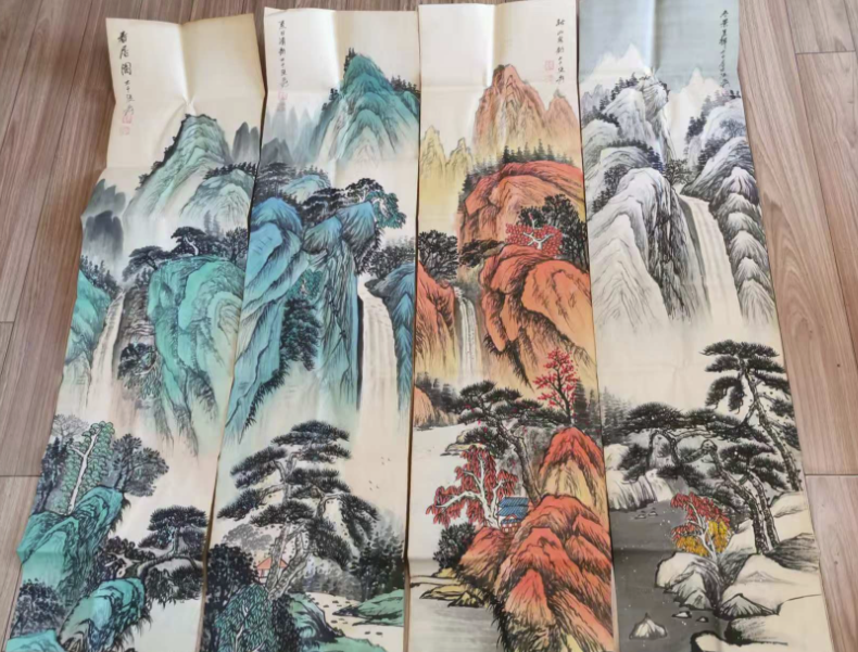 张大千《山水图》四条屏-嘉城艺术交易平台