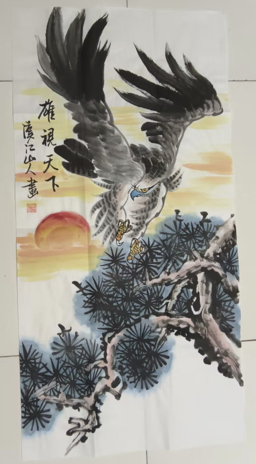 朱祖国《雄视天下》-嘉城艺术交易平台