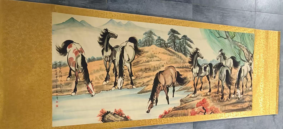 徐悲鸿《八骏图》-嘉城艺术交易平台