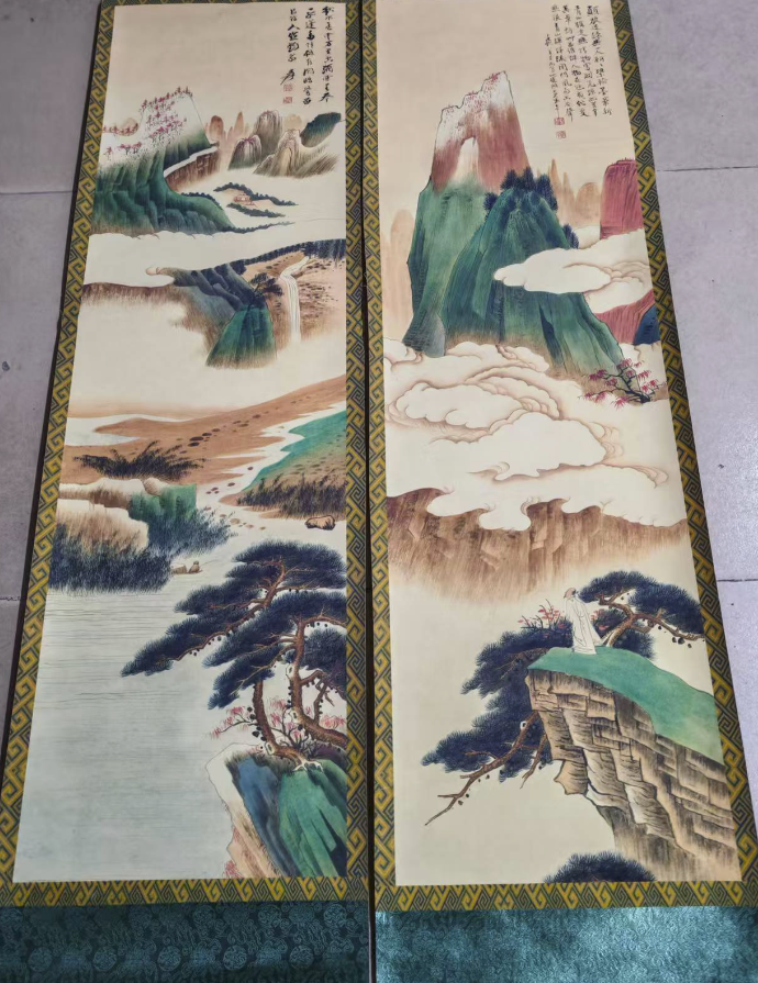 张大千《山水图》四条屏-嘉城艺术交易平台