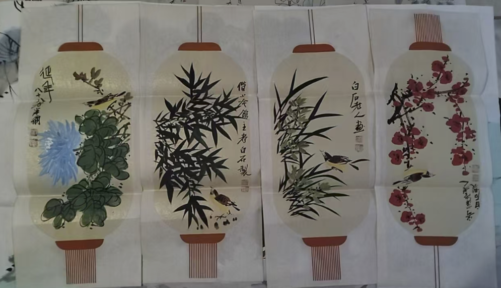 齐白石《梅兰竹菊》四条屏-嘉城艺术交易平台