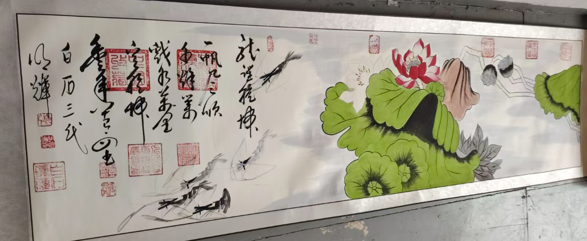 胡明辉《荷香虾趣图》-嘉城艺术交易平台