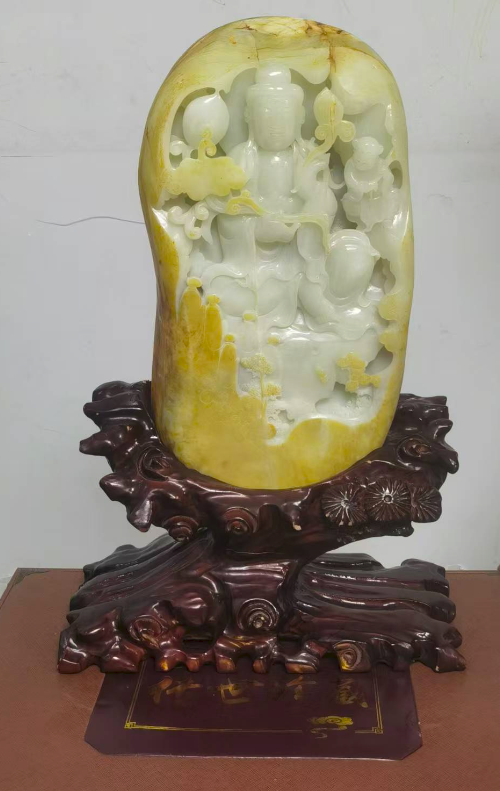 和田玉（羊脂玉）《观自在》-嘉城艺术交易平台