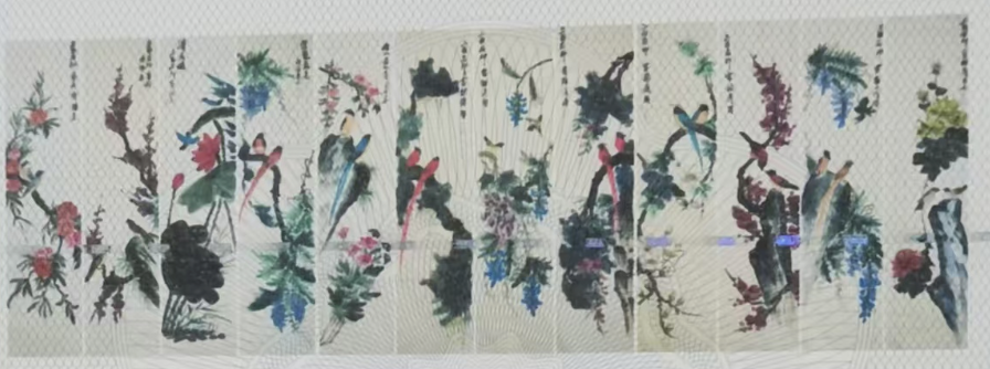 齐白石《花鸟图》十二条屏-嘉城艺术交易平台