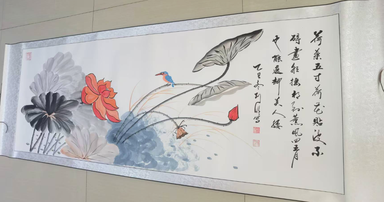 孙列欣《荷花翠鸟图》-嘉城艺术交易平台