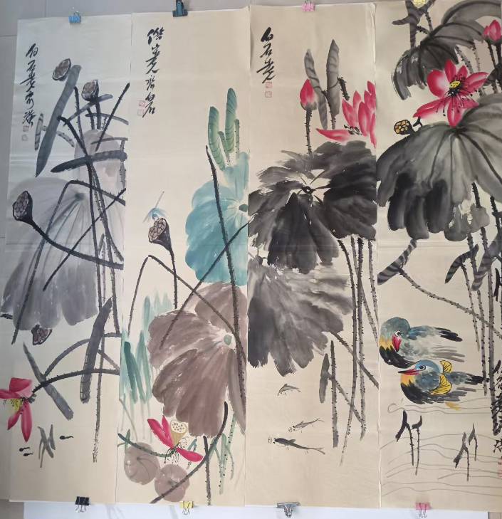 齐白石《荷香清韵》八条屏-嘉城艺术交易平台