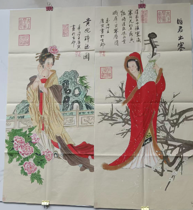 唐寅《四大美女图》四条屏-嘉城艺术交易平台