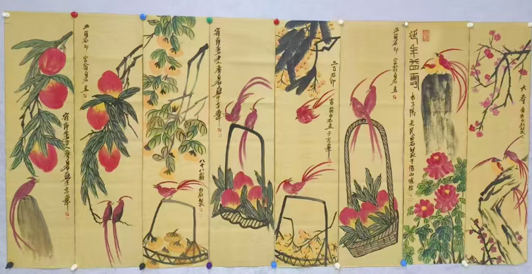 齐白石《延年益寿》八条屏-嘉城艺术交易平台