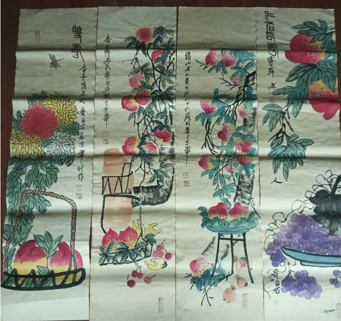 齐白石《花鸟十二条屏》-嘉城艺术交易平台