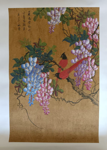 谢福堂《藤花萦细叶》-嘉城艺术交易平台