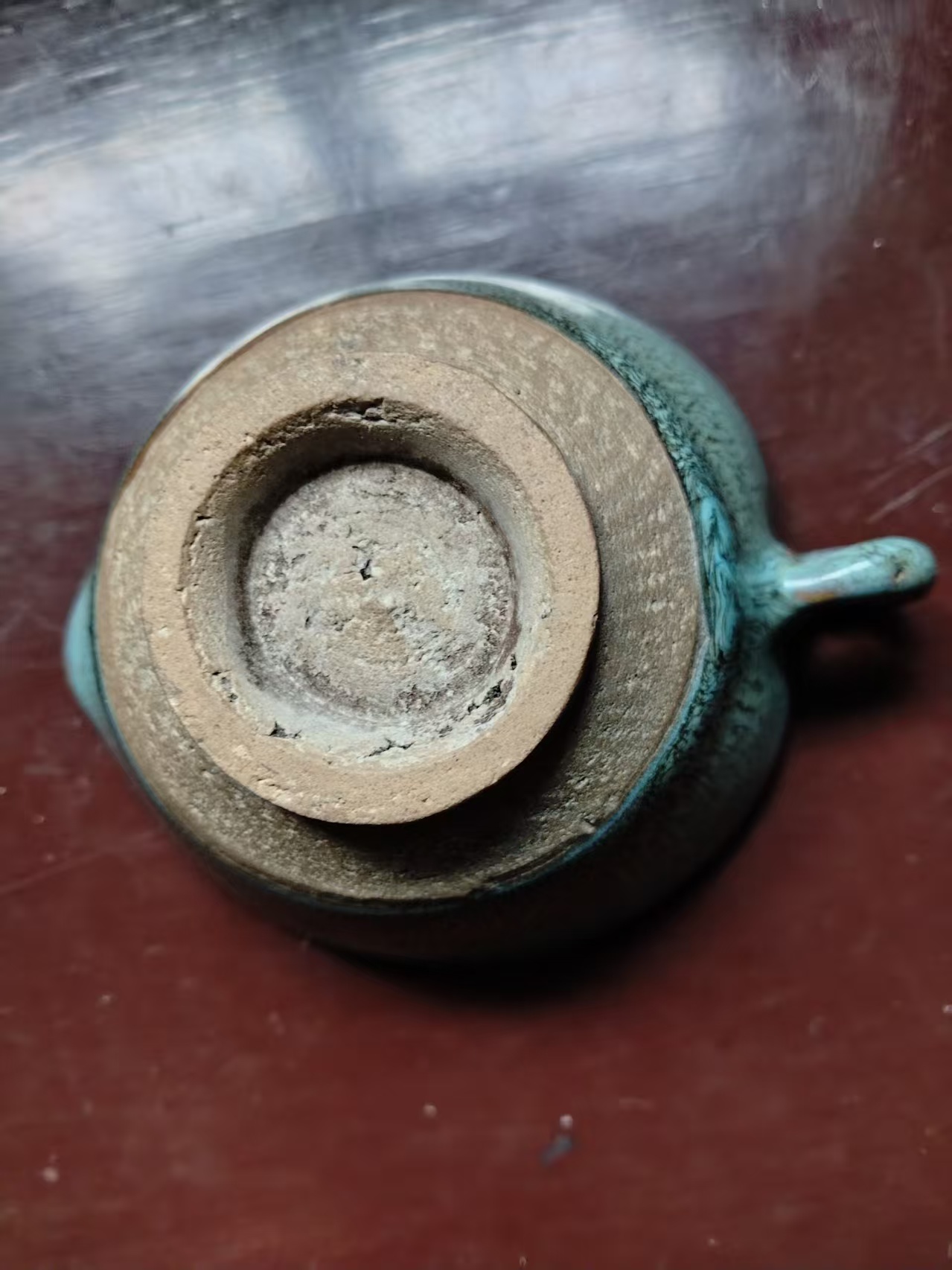 钧窑《桃形带柄水洗》