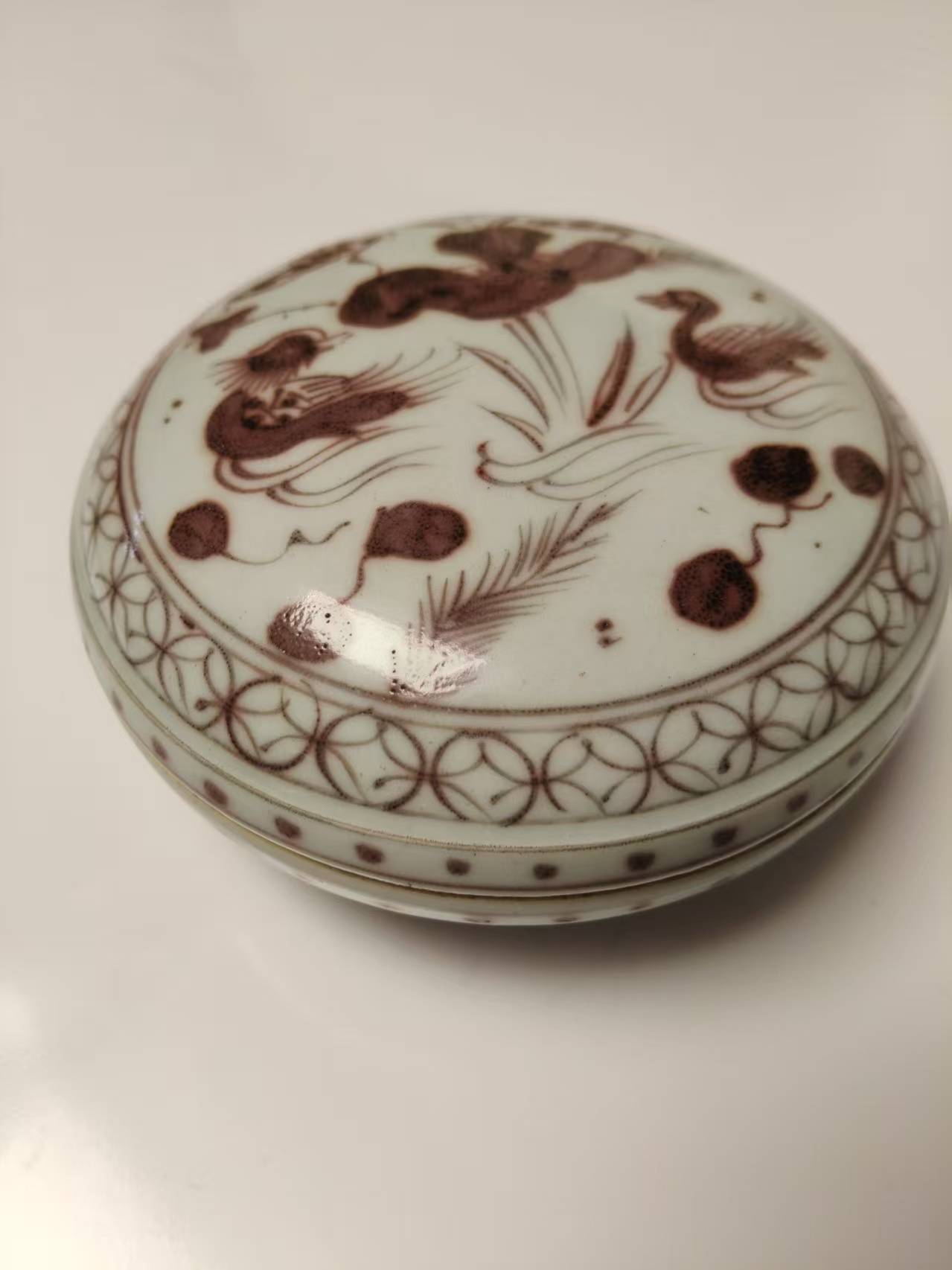 明代《釉里红印盒》天字款-嘉城艺术交易平台