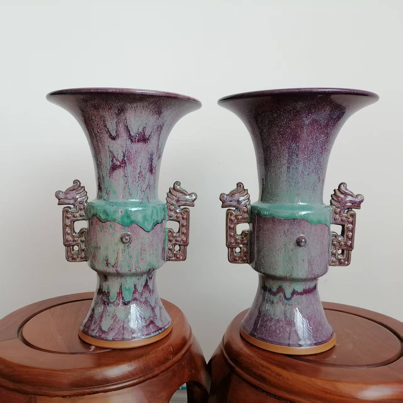 李欣营《中华尊》（钧瓷尊一对）-嘉城艺术交易平台