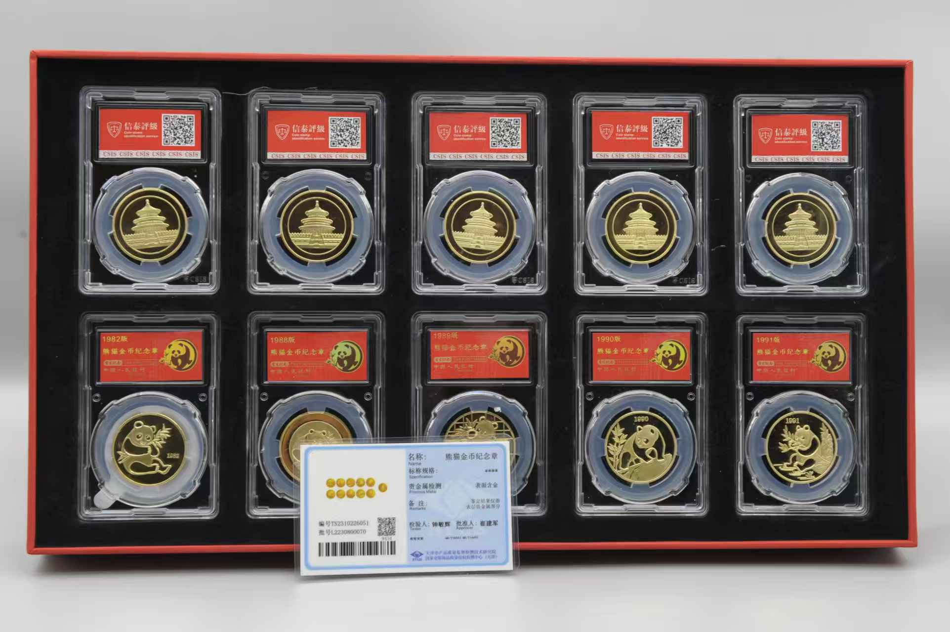 熊猫纪念币（十枚）