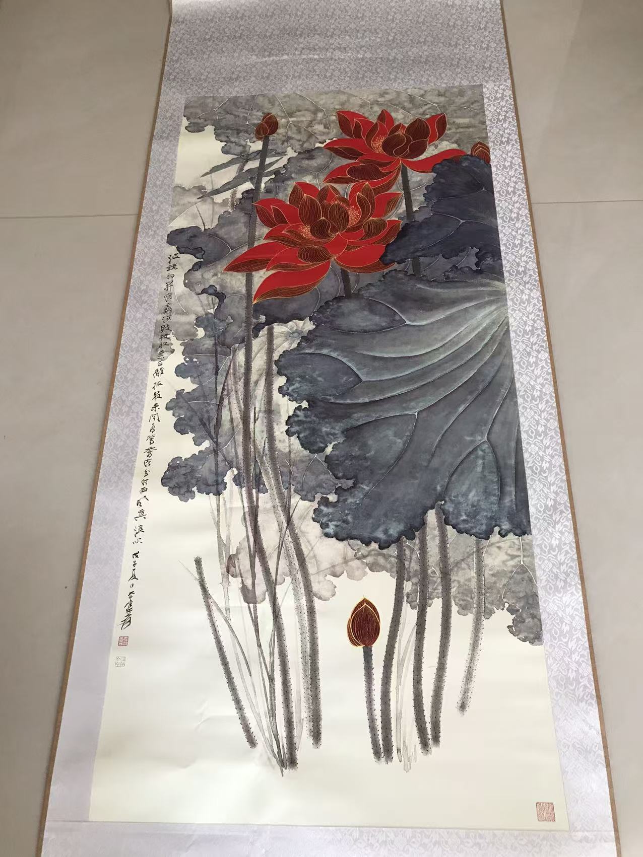 张大千《金线荷花》-嘉城艺术交易平台