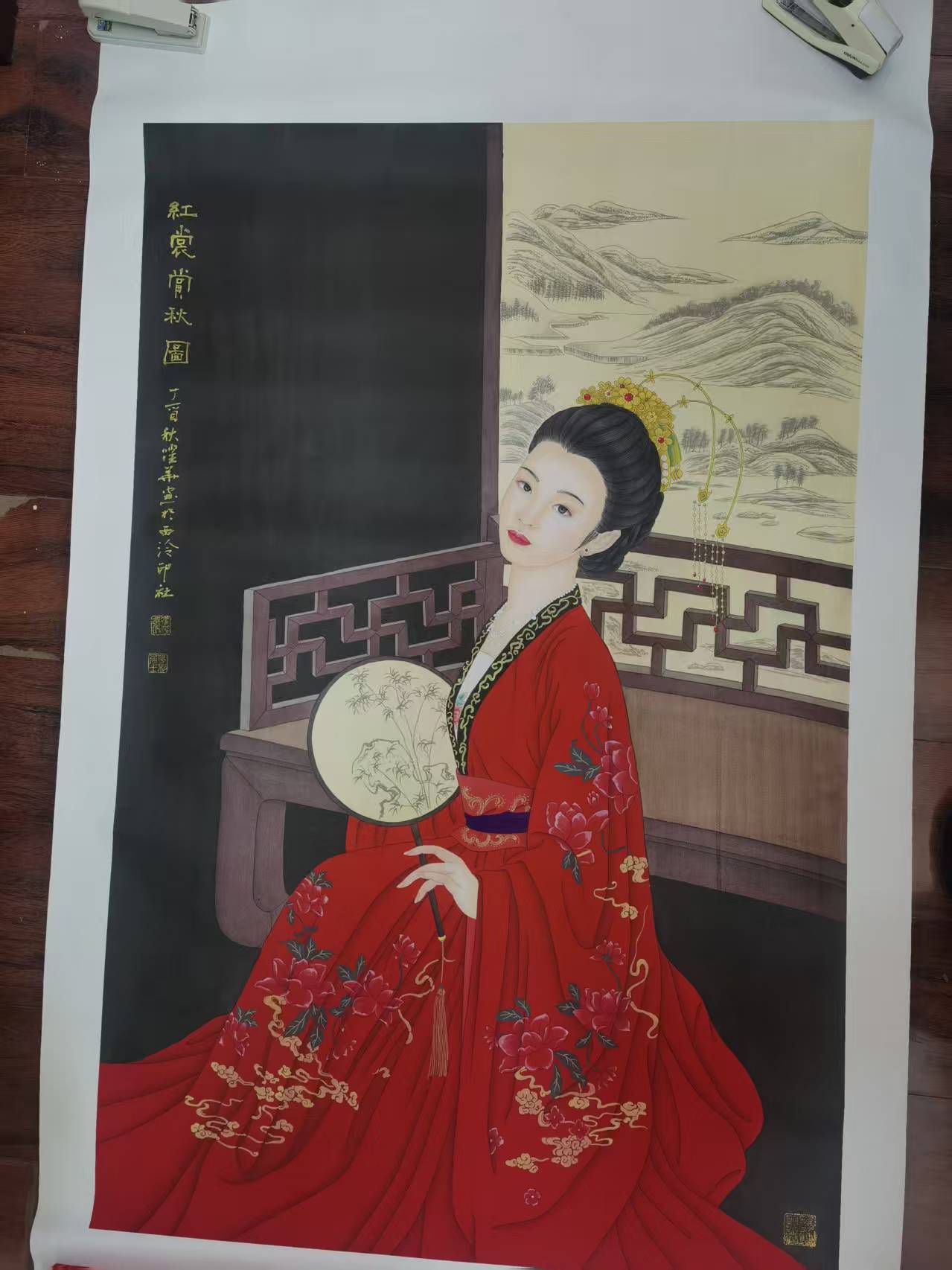 张跃华《红裳赏秋图》-嘉城艺术交易平台