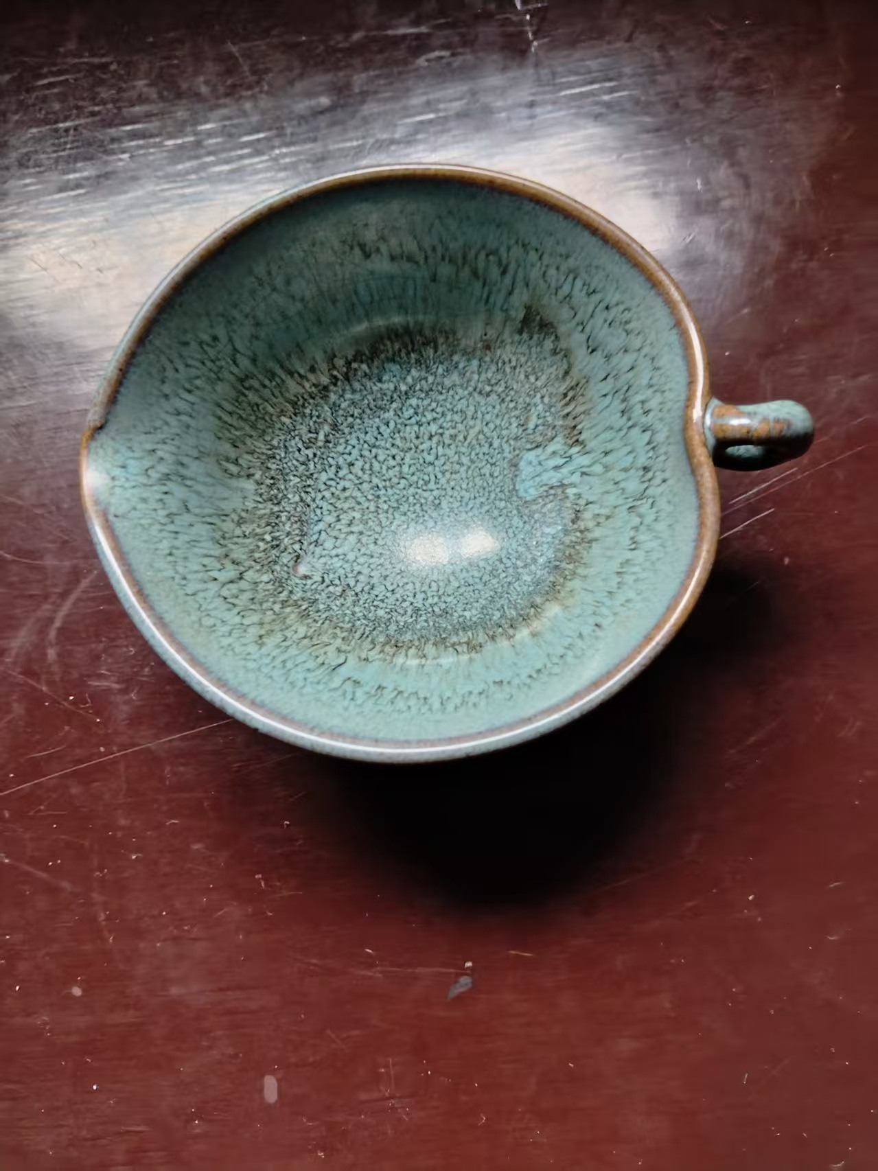 钧窑《桃形带柄水洗》-嘉城艺术交易平台