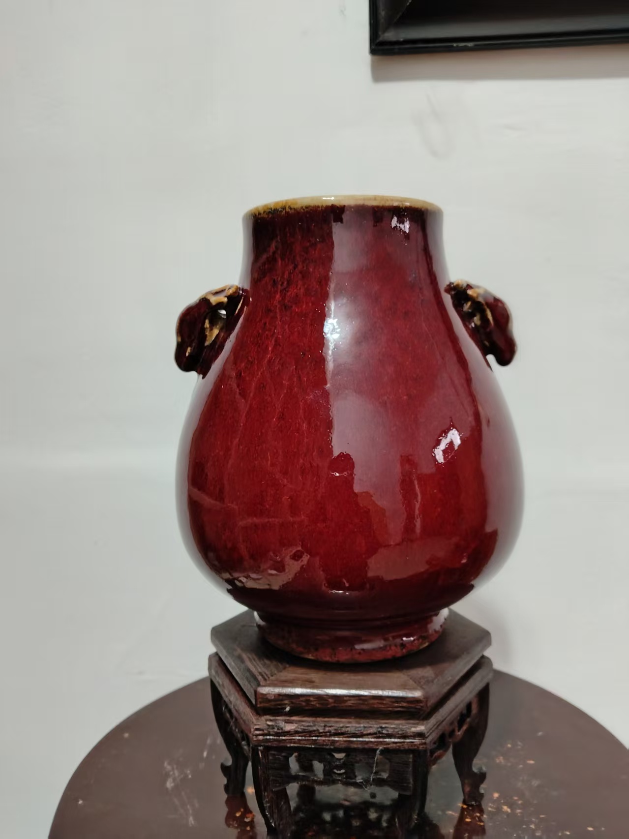 郎窑红鹿头尊-嘉城艺术交易平台