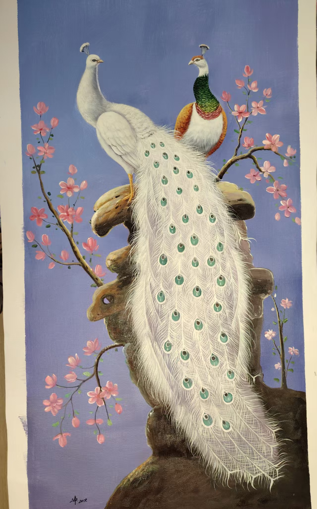 二郎《孔雀》油画-嘉城艺术交易平台