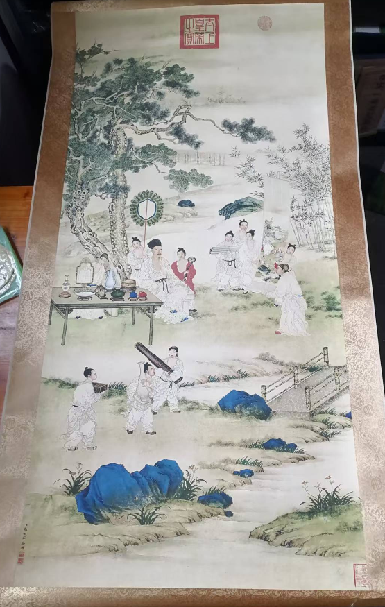 郎世宁《弘历观画图》-嘉城艺术交易平台