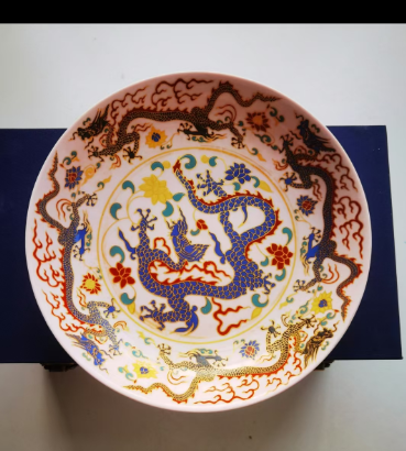 成化年制《五彩描金龙纹盘》-嘉城艺术交易平台