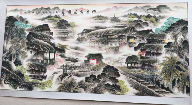 张东林《河寨秀居晖升》-嘉城艺术交易平台