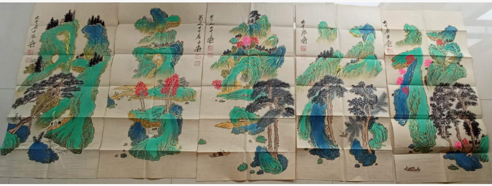 张大千《福禄寿喜财》-嘉城艺术交易平台