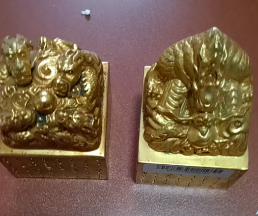 铜鎏金《龙钮六面印》-嘉城艺术交易平台