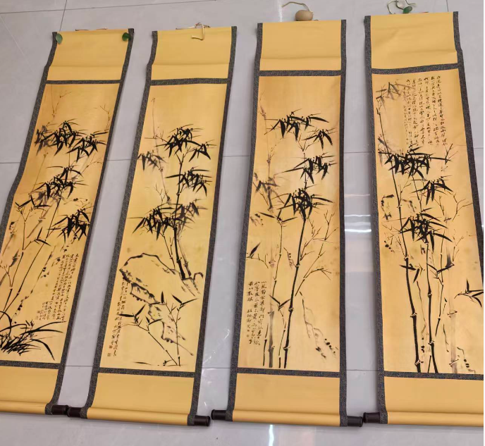 郑板桥《墨竹图》四条屏-嘉城艺术交易平台