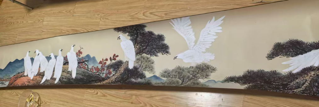 雷百寿《松鹰山水图》长卷