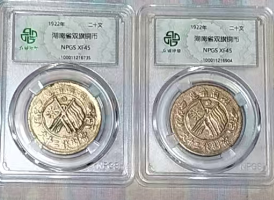 湖南《双旗铜币二十文》（2枚）-嘉城艺术交易平台
