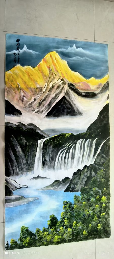 图片[1]-林凤眠《日照金山》-嘉城艺术交易平台