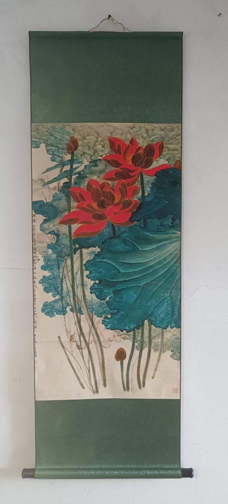 图片[1]-张大千《金钱荷花图》-嘉城艺术交易平台