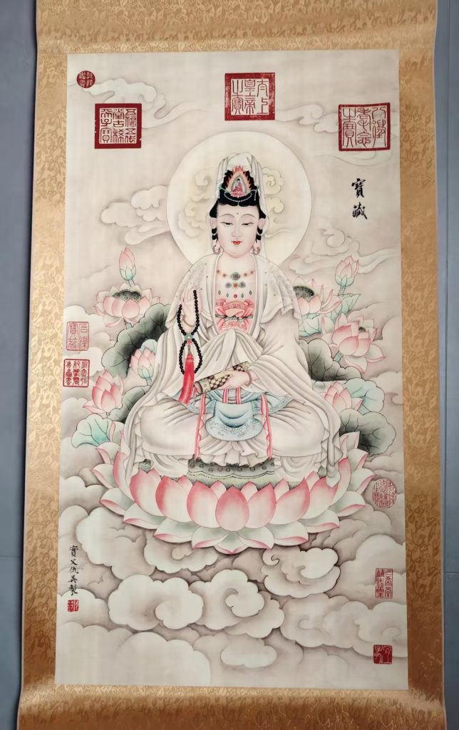 图片[1]-仇英《观音像》-嘉城艺术交易平台