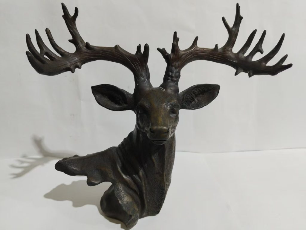 图片[1]-乾隆年制《铜鹿首摆件》-嘉城艺术交易平台